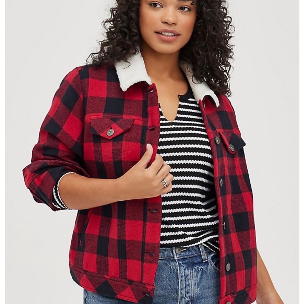 Torrid Plaid Trucker Jacket